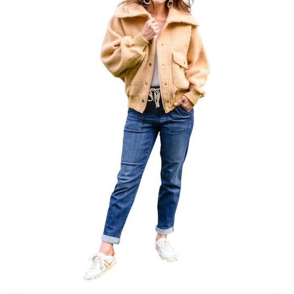 JODIFL Jackets & Blazers - NEW JODIFL don't stress oversized collar sherpa jacket in taupe